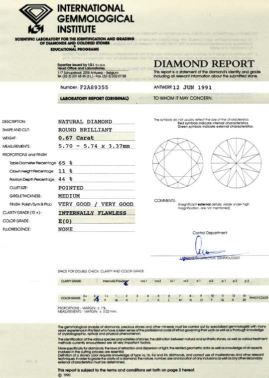 Foto 9 - Diamant 0,67 Brillant IGI Lupenrein River Brillant 2VG, D6038
