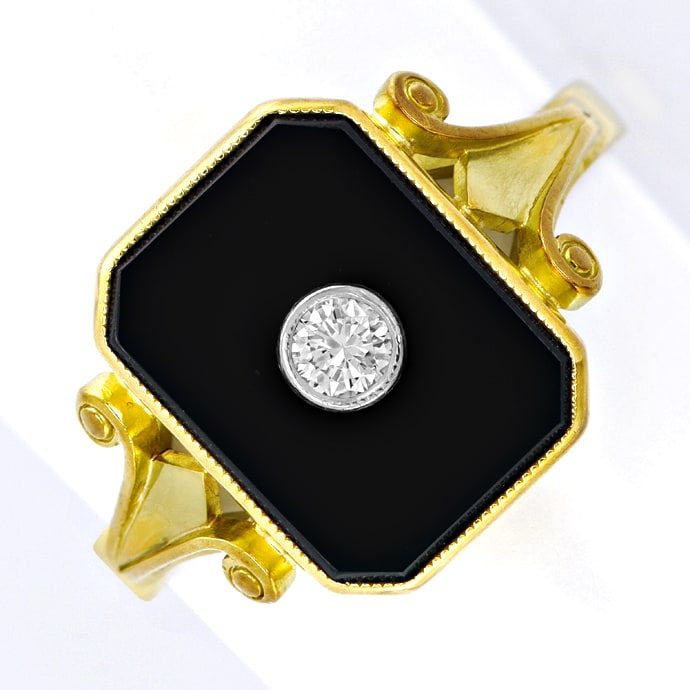 Foto 2 - Goldring Onyx 40er Jahre, lupenreiner Diamant, R1386