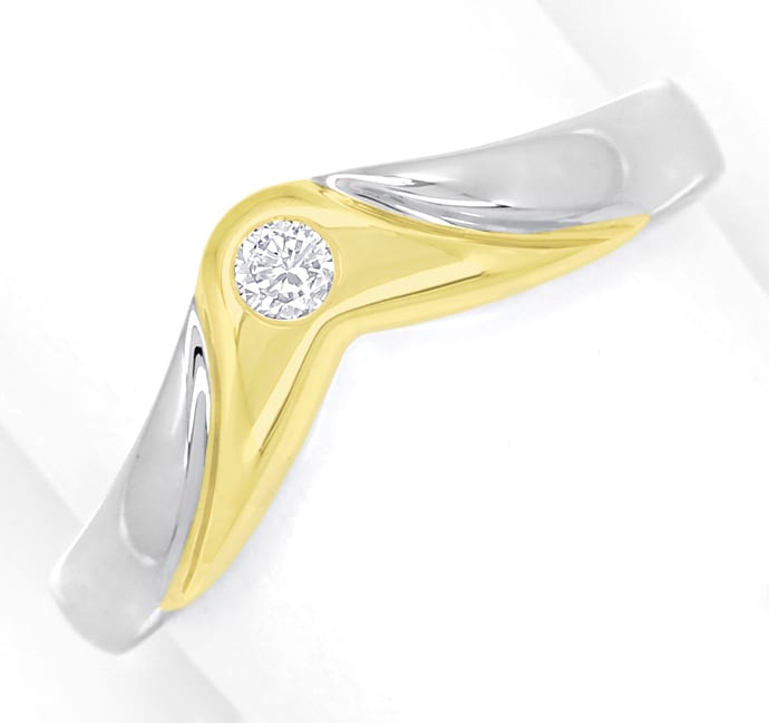 Foto 2 - Designer-Ring mit lupenreinem Brillant 14K Bicolor, S1936